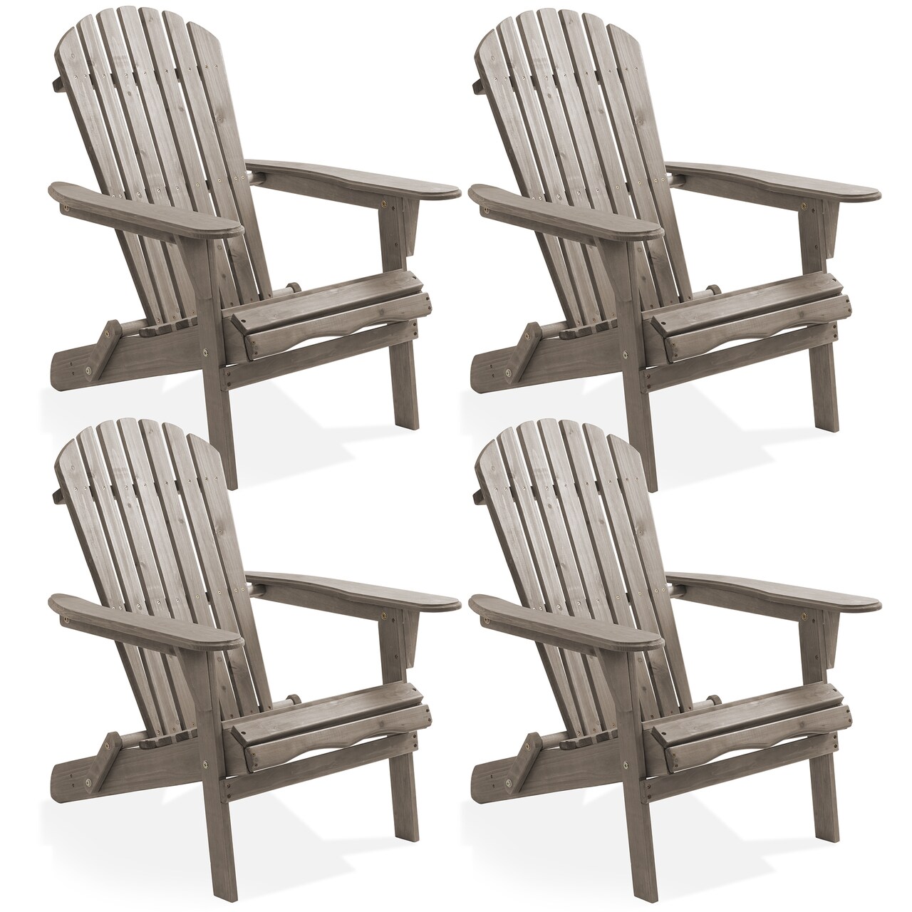 Casafield Folding Adirondack Chair, Cedar Wood Outdoor Fire Pit Lounge Chairs for Patio, Deck, Yard, Lawn and Garden Seating, Partially Pre-Assembled